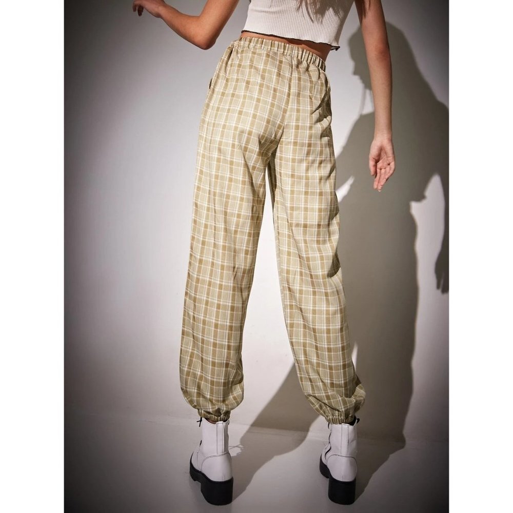 New Romwe Checkered‎ pants with hidden pocket Size Medium - Picture 2 of 7